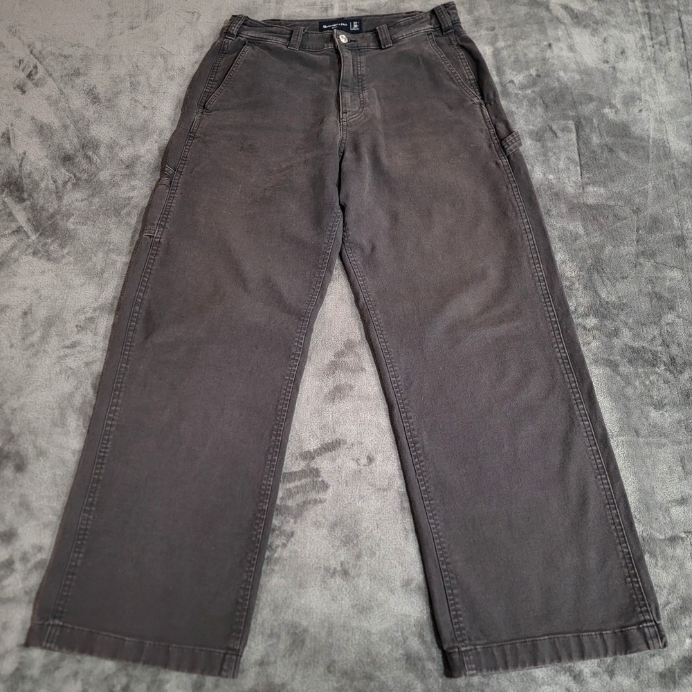Abercrombie & Fitch Jeans Women 31x30 Fits 30x28 Gray Baggy Carpenter Wide Leg